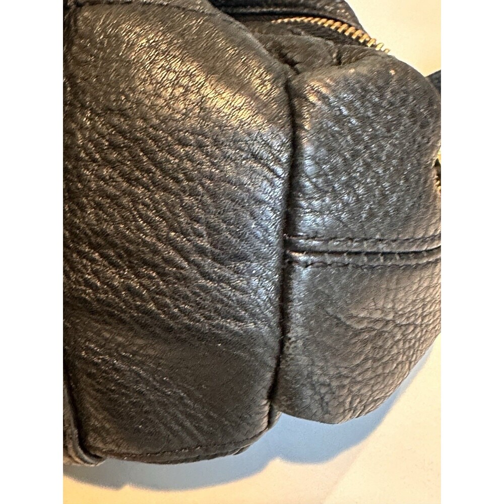 Michael Kors Bedford Black Pebbled Leather Satchel Crossbody Bag Gold Hardware - Picture 11 of 16